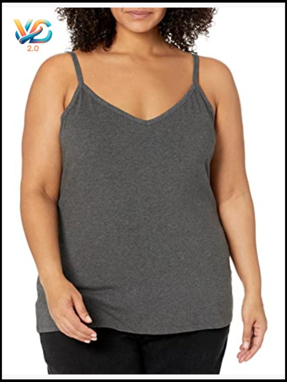 Slim-Fit V-Neck Cami Pack of 4 Layering Tank Top Essential Staple - Picture 6 of 7